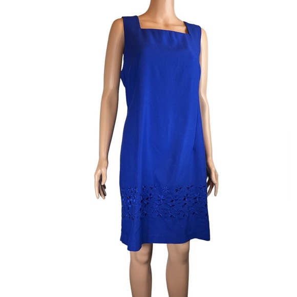 Dresses & Skirts - TR Bentley Vintage Fitted Dress Floral Stitching, Royal Blue | 14/16